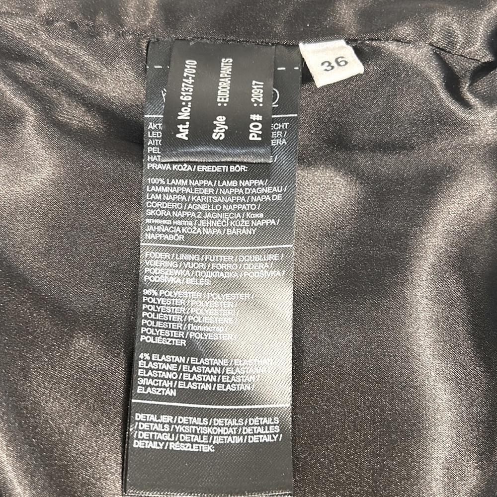 NWT Stand Studio Black Leather Eudora Pants size 36 - Picture 9 of 9